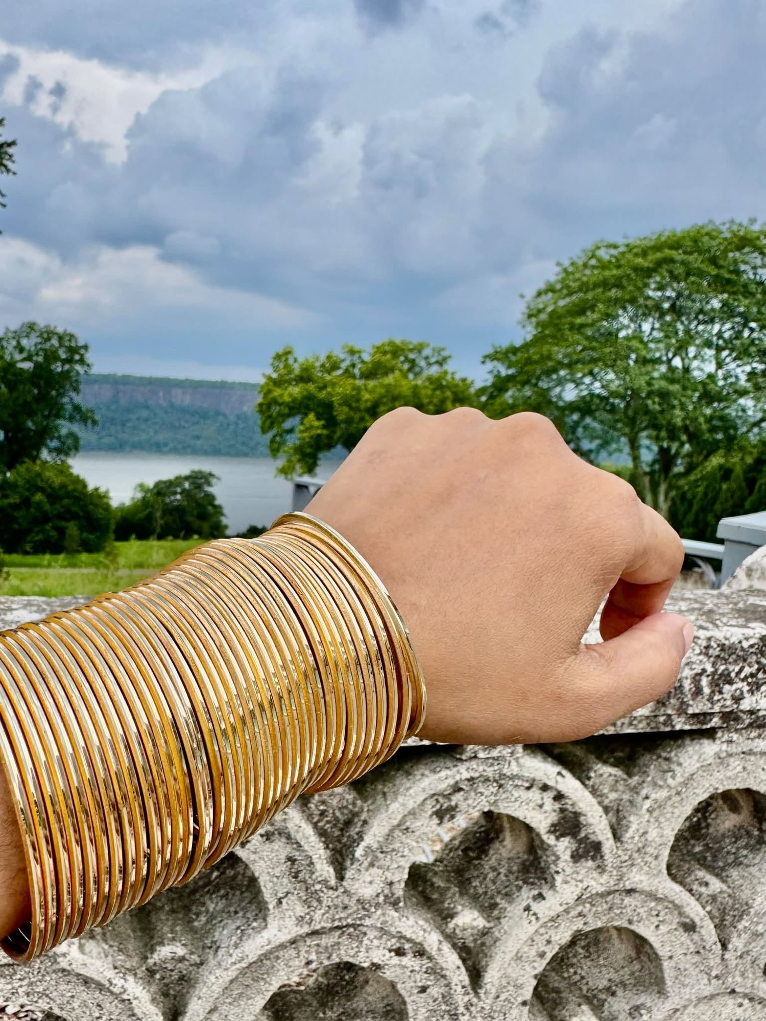 Gold Glass Bangles