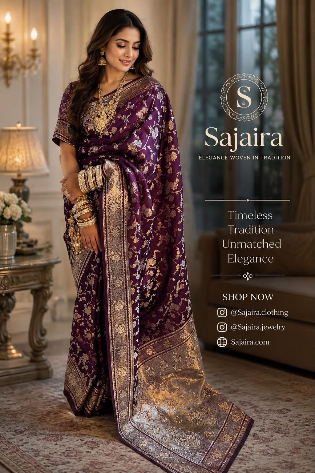 Purple Zari Saree